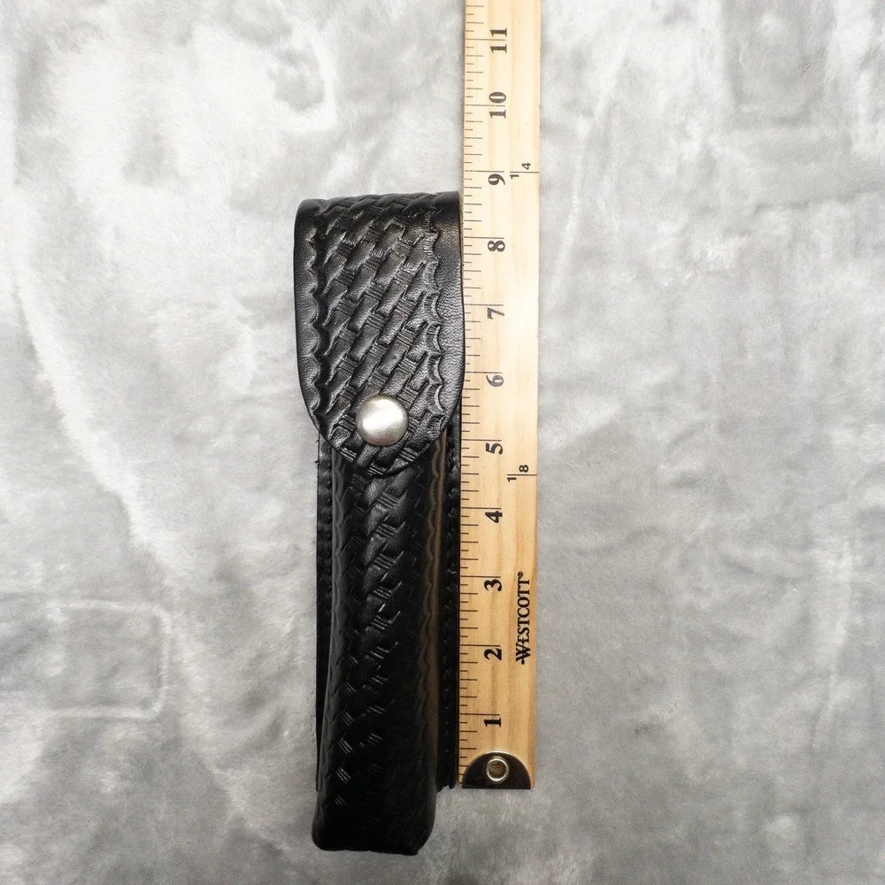 Boston Leather 5560 Basketweave Black Duty Belt Flashlight Holster Made In USA
